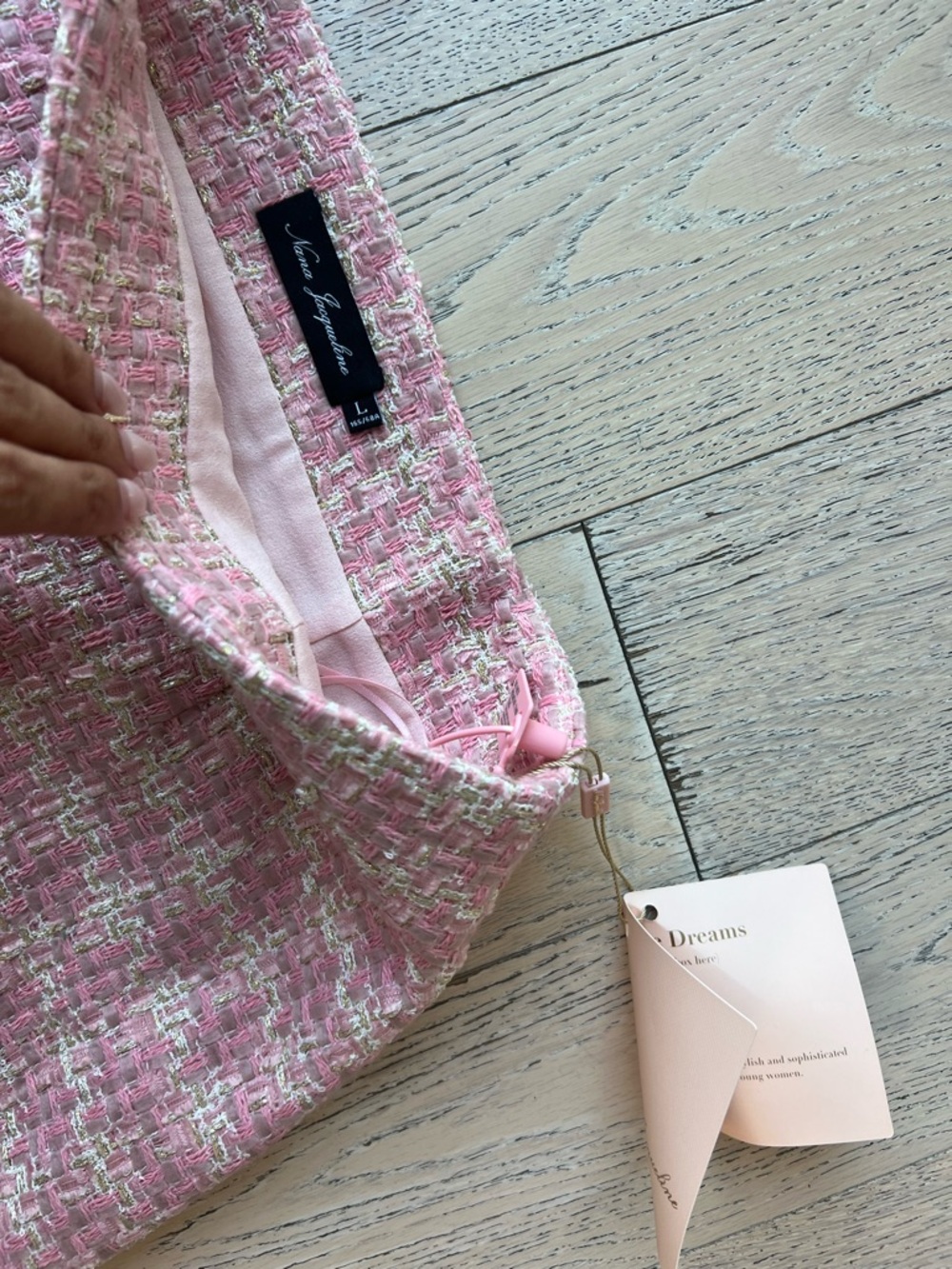 NWT Nana Jacqueline Pink and Cream Tweed Mini Skirt Set - Picture 8 of 10